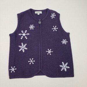 Cabela's Beautiful 100% Wool Purple Full Zip Snow Vest Sz M NEW CONDITION!!!